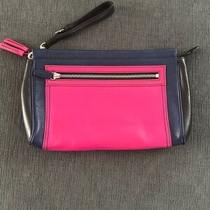 Coach Pink and Blue Clutch Wristlet